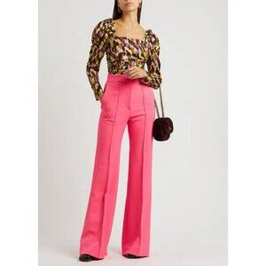 Brogger $525 Top Abstract Blouse Ruched Sleeve Art to Wear Boho Designer